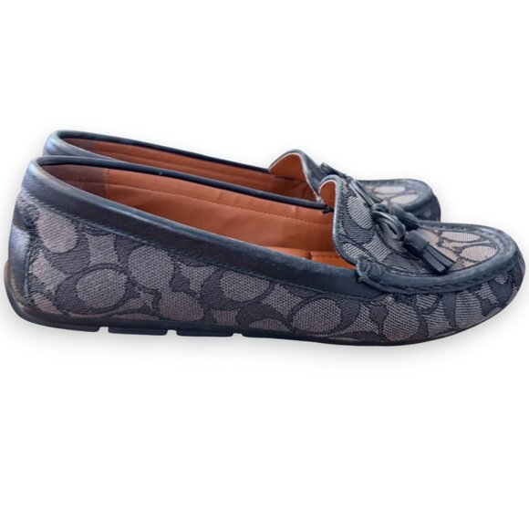 Coach Moira Signature Loafer Black with Charms Size 7 - Picture 3 of 8
